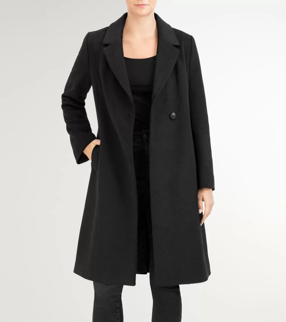 Cole Haan WOOL COATS & JACKETS | BLAZER & TRENCH JACKETS^Women's Slick Wool Asymmetric Coat Black
