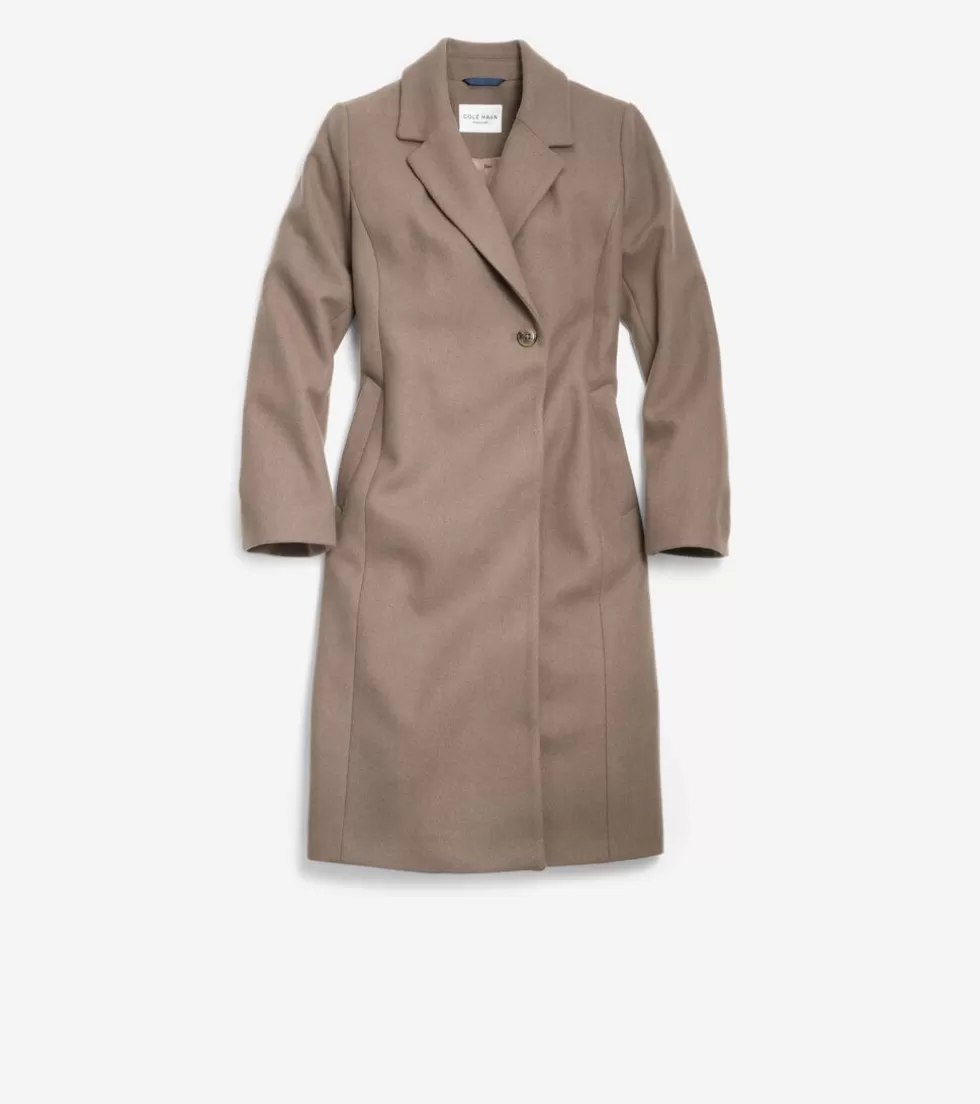 Cole Haan WOOL COATS & JACKETS | BLAZER & TRENCH JACKETS^Women's Slick Wool Asymmetric Coat Taupe