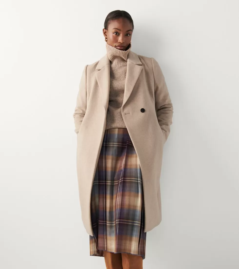 Cole Haan WOOL COATS & JACKETS | BLAZER & TRENCH JACKETS^Women's Slick Wool Asymmetric Coat Taupe