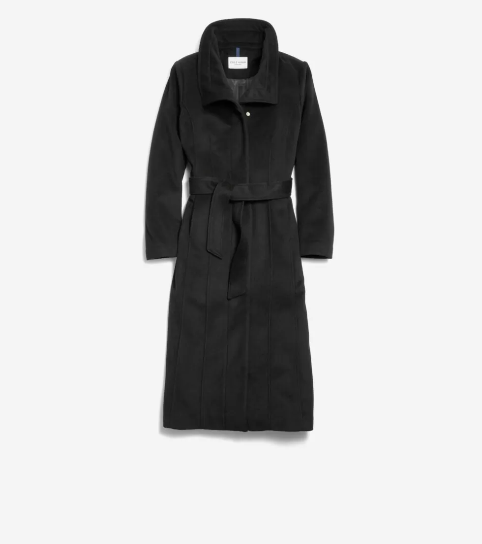 Cole Haan WOOL COATS & JACKETS | BLAZER & TRENCH JACKETS^Women's Slick Wool Long Coat Black