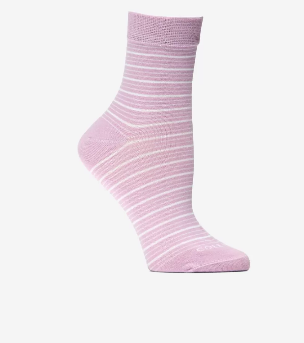 Cole Haan SOCKS | SOCKS^Women's Stripe Short Crew Socks Mauve