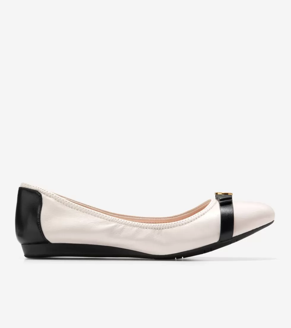 Cole Haan FLATS & SLIP-ONS^Women's Tova Bow Ballet Ivory-Black