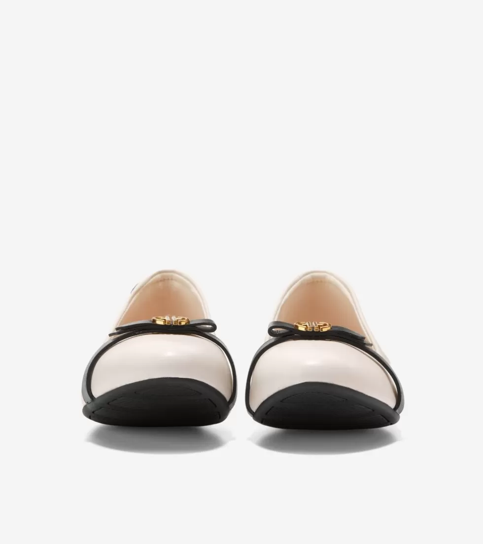 Cole Haan FLATS & SLIP-ONS^Women's Tova Bow Ballet Ivory-Black