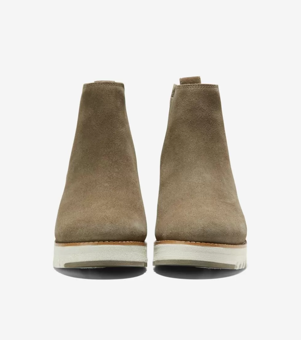 Cole Haan BOOTS^Women's ZERØGRAND City Wedge Waterproof Chelsea Boot StoneGray-SilverBirch