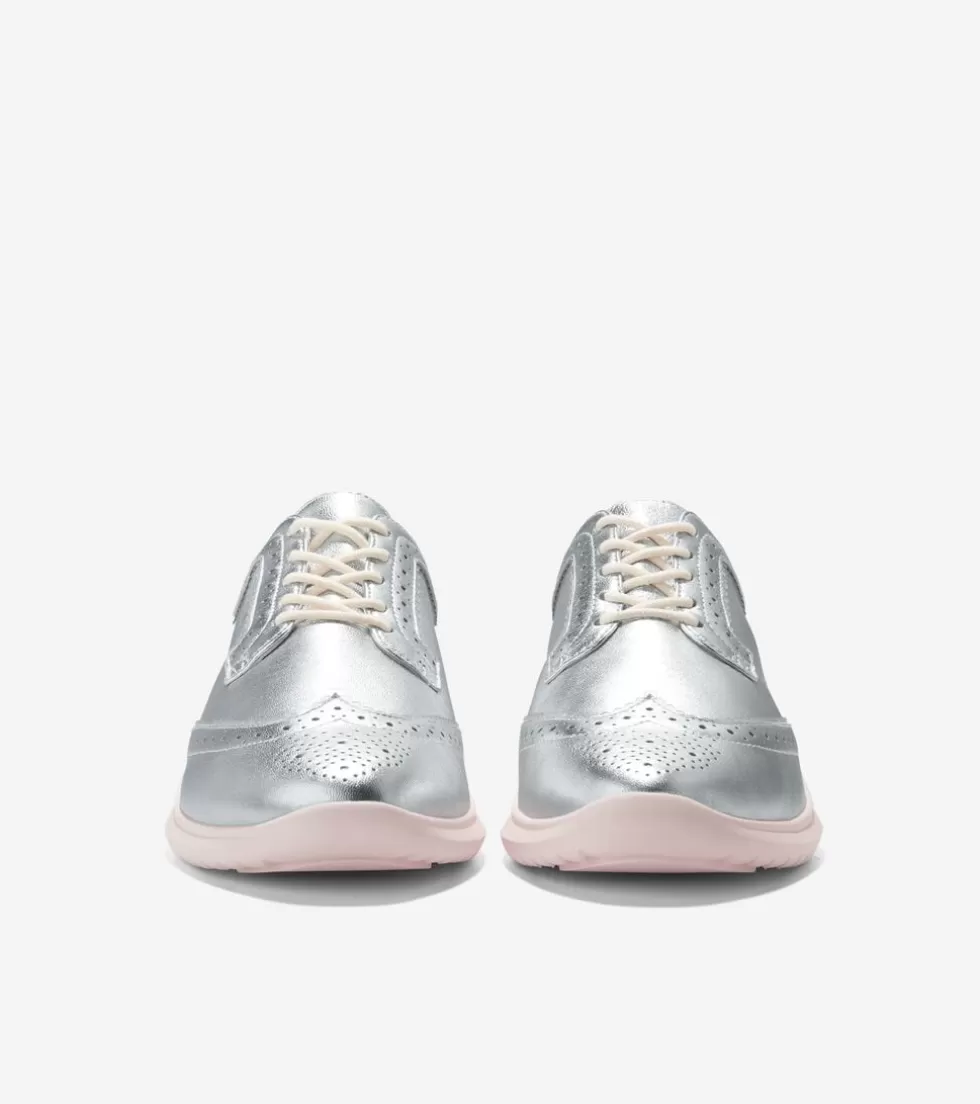 Cole Haan OXFORDS^Women's ZERØGRAND Meritt Wingtip Oxfords SilverTalca-PrimrosePunk