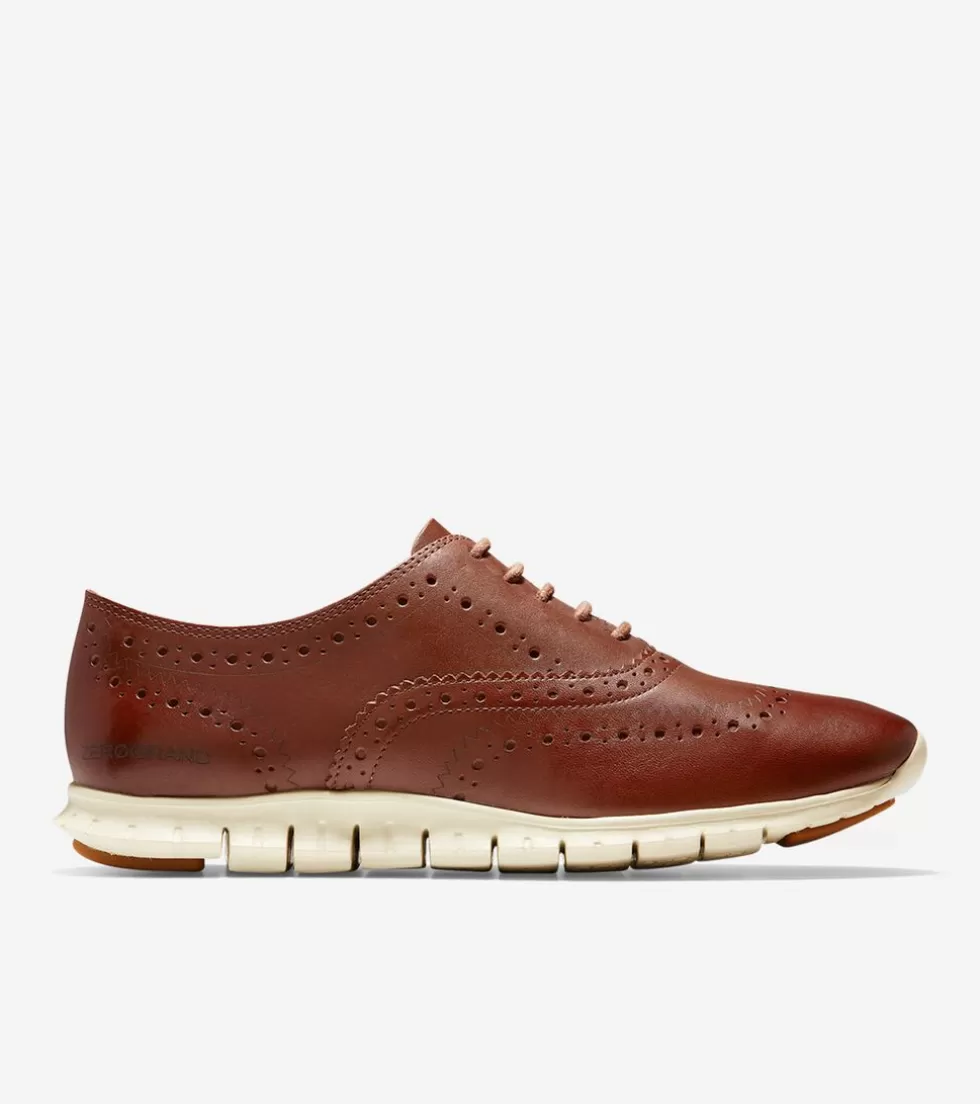 Cole Haan OXFORDS^Women's ZERØGRAND Wingtip Oxfords WoodburyLeather-ivory
